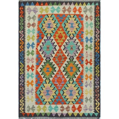 Flatweave Belgin Rust/Ivory Rug - 3'3" x 5'3"