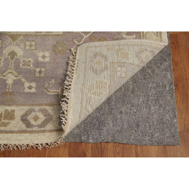 Earth Tone Oushak Style Area Rug Hand-Knotted Wool Carpet - 8'11" x 12'2"