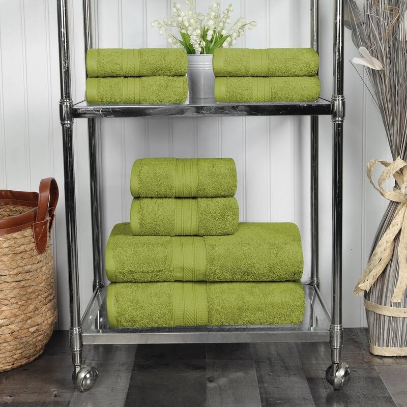 Superior Long Staple Cotton Ultra-Plush Solid 8-Piece Towel Set