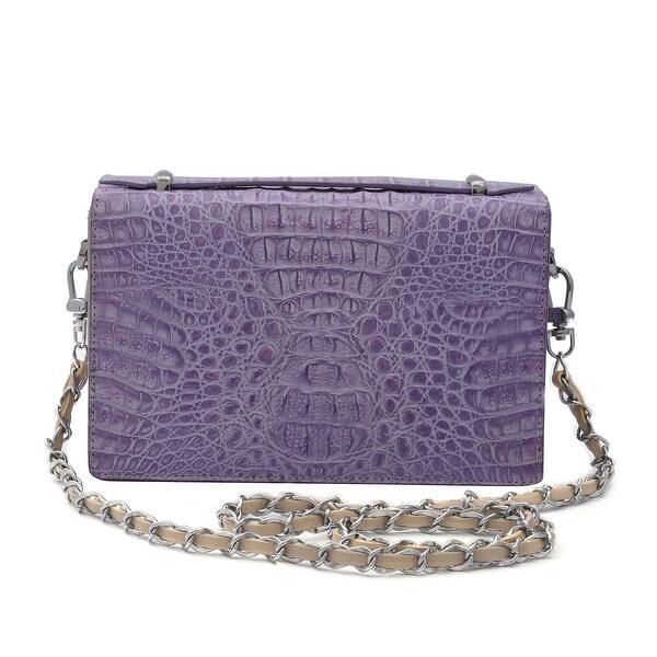slide 1 of 8, RIVER Brand Closeout, Caiman Banana Shoulder Bag Handbag Purse - 8.34x5.31x2.75 inches