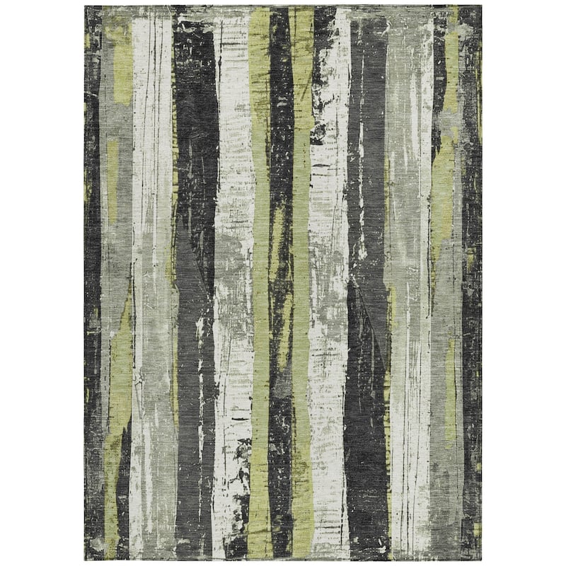 HomeRoots Striped Transitional Rectangle Outdoor Rug