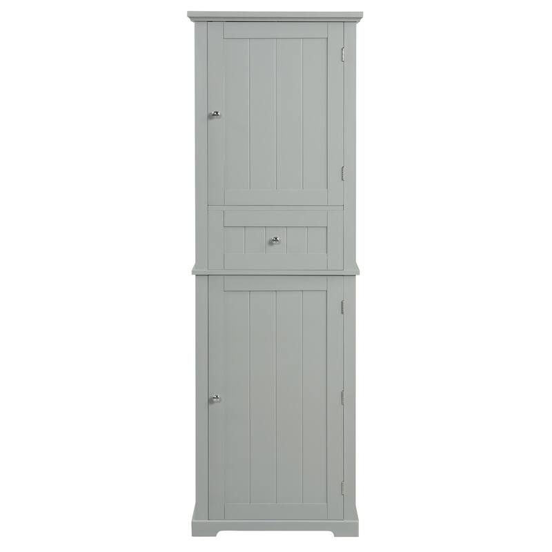 Double Door Wood Bathroom Storage Cabinet with Drawers, Shelves