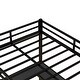 preview thumbnail 10 of 13, Full Metal Loft Bed with Desk and Shelves, Black with Black Desk