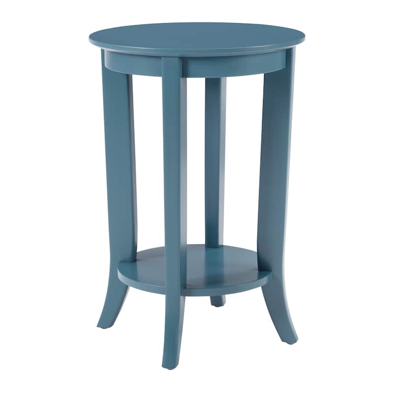 Golden Side Round Table - Blue Round Top