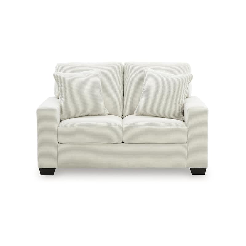 Signature Design by Ashley Ammon White Loveseat - 62"W x 38"D x 40"H