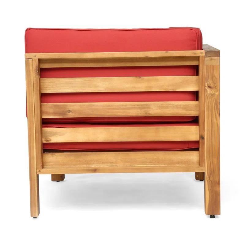 Roomfitters Left Corner Bench with Coffee Table, Outdoor Wooden Patio Sofa with Cushions for Garden or Porch