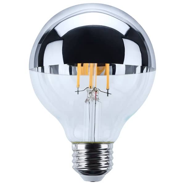 slide 2 of 3, 5.5 Watt G25 LED Medium Base 2700K CCT Silver Crown 60 Watt Replacement Silver