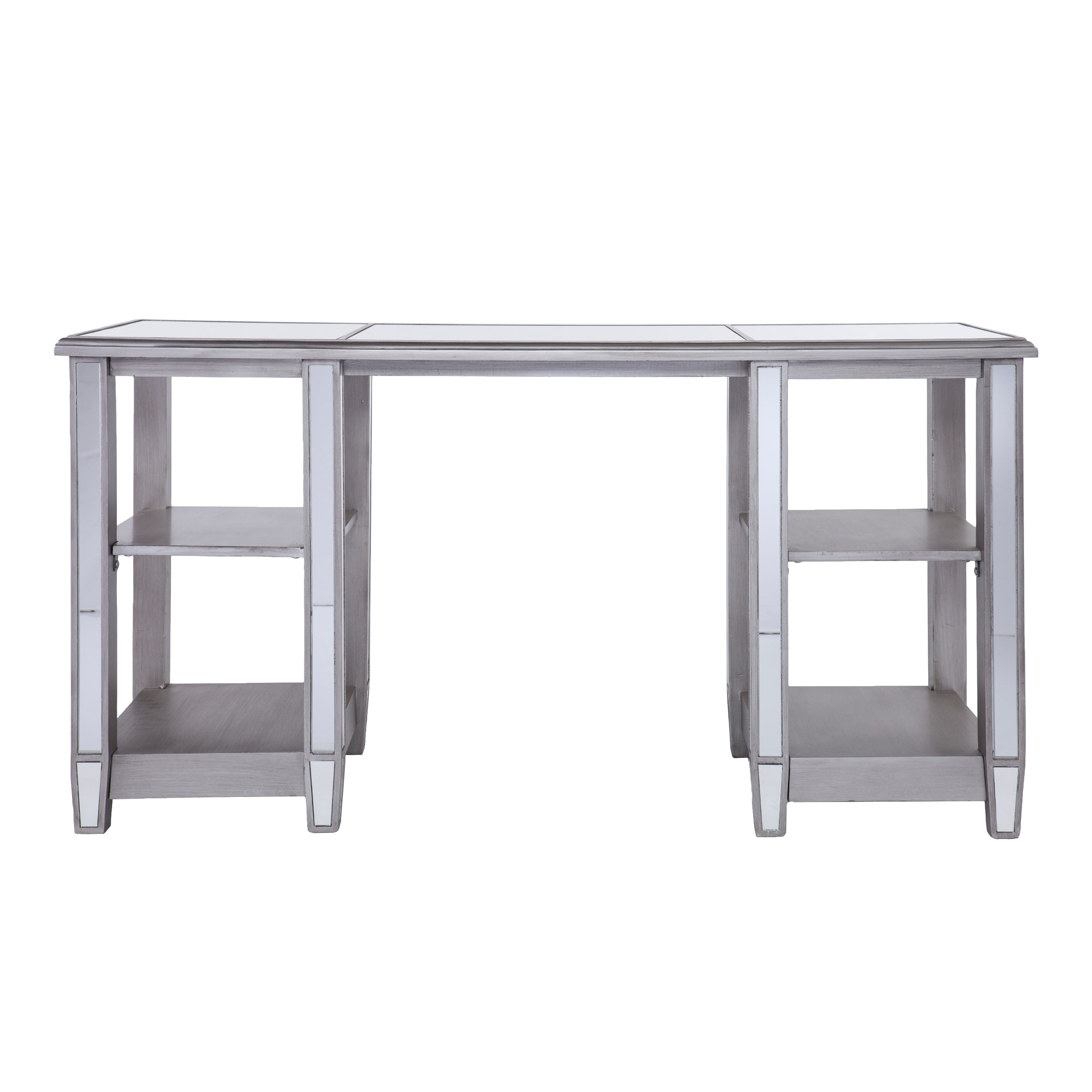 harper blvd vedlin matte silver mirrored desk