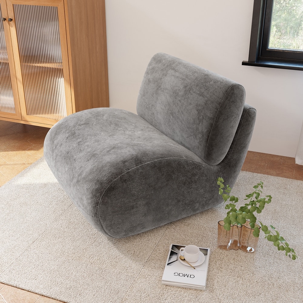 UIXE 33" Swivel Upholstered Aceent Chair Comfy Slipper Chair