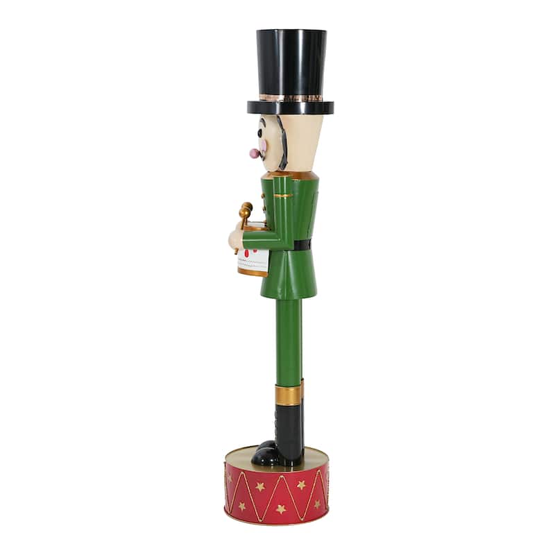 Christopher Knight Home - Jingle Classic Holiday Outdoor Iron Nutcracker Decor with Vibrant Festive Detailing