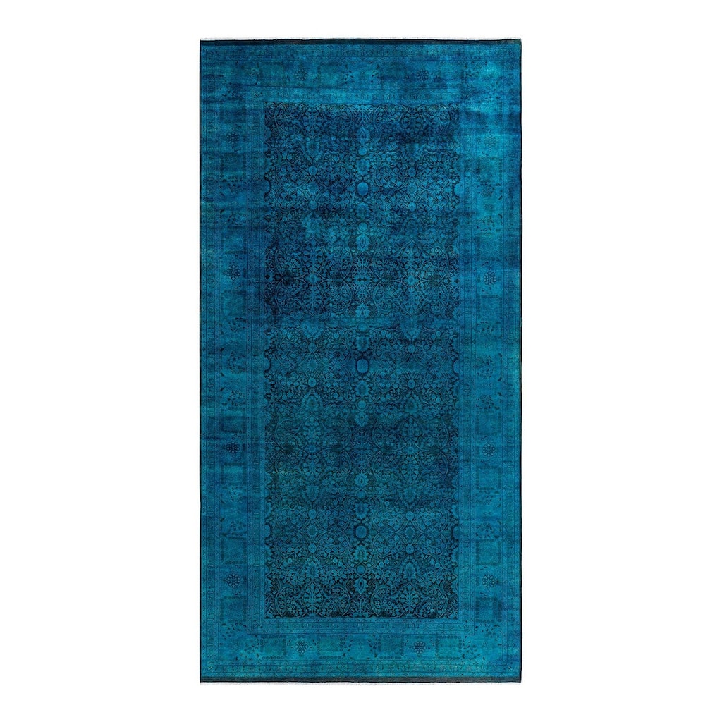 Contemporary Overdyed Wool Hand Knotted Area Rug - 6' 1" x 12' 2"
