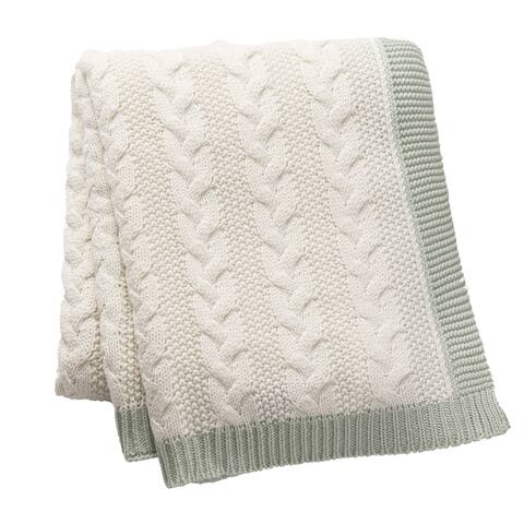 Aromatherapy Peppermint Cable Knit Throw Blanket by Cozy Classics