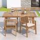 Option Beige,Brown; Wood Table with 4 Cushioned Chairs