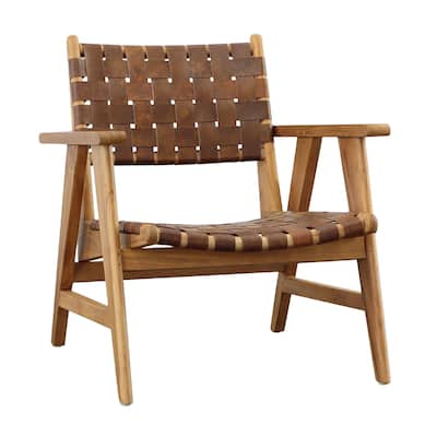 Seena Teak Upholstered Occasional Chair, Brown