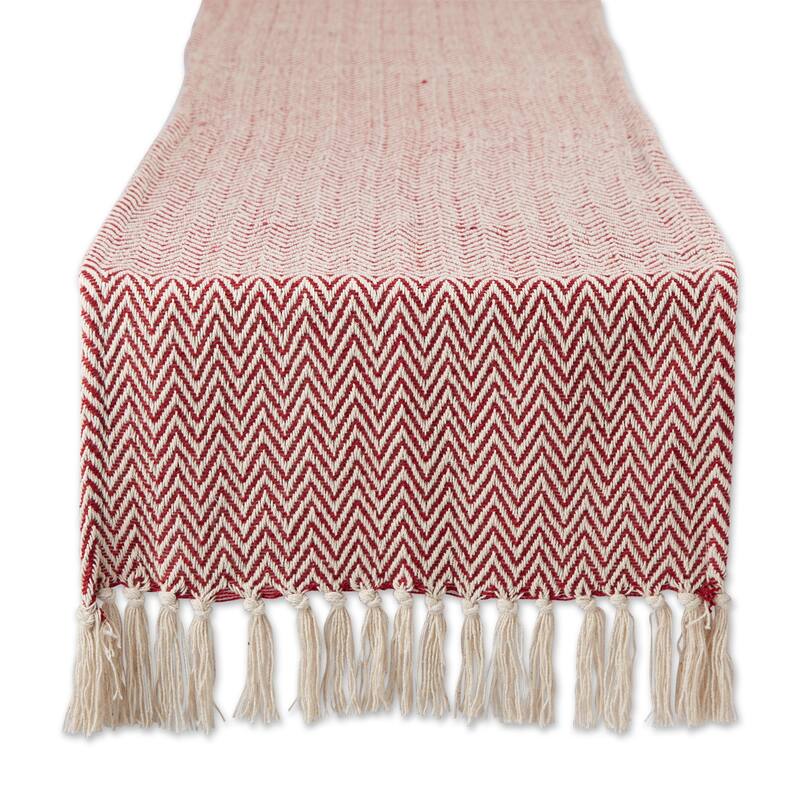 DII Chevron Table Runner - 72x15 - Barn Red