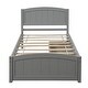 preview thumbnail 4 of 6, Twin Size Platform Bed with Built-In Storage Drawers Solid Wood Frame with Slatted Support