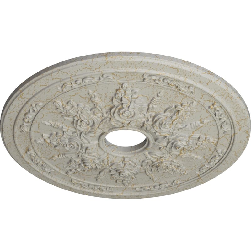 23 5/8"OD x 4"ID x 1 1/2"P Rose and Ribbon Ceiling Medallion