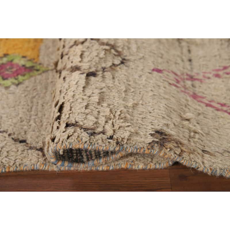 Geometric Moroccan Oriental Area Rug Hand-Knotted Wool Carpet - 4'9" x 8'9"