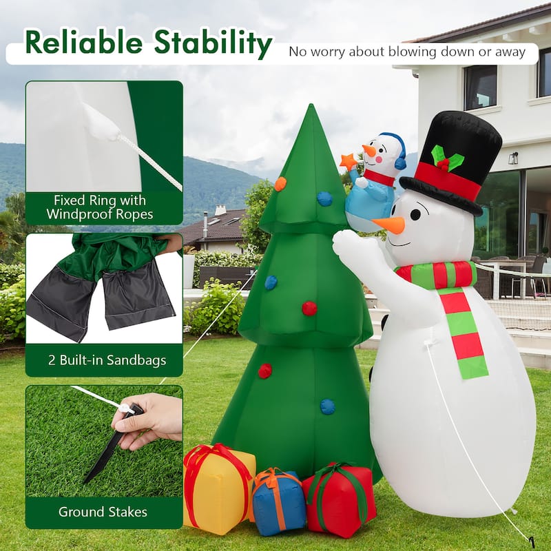 Gymax 6FT Inflatable Christmas Tree with Snowmen & Gift Boxes - See Details