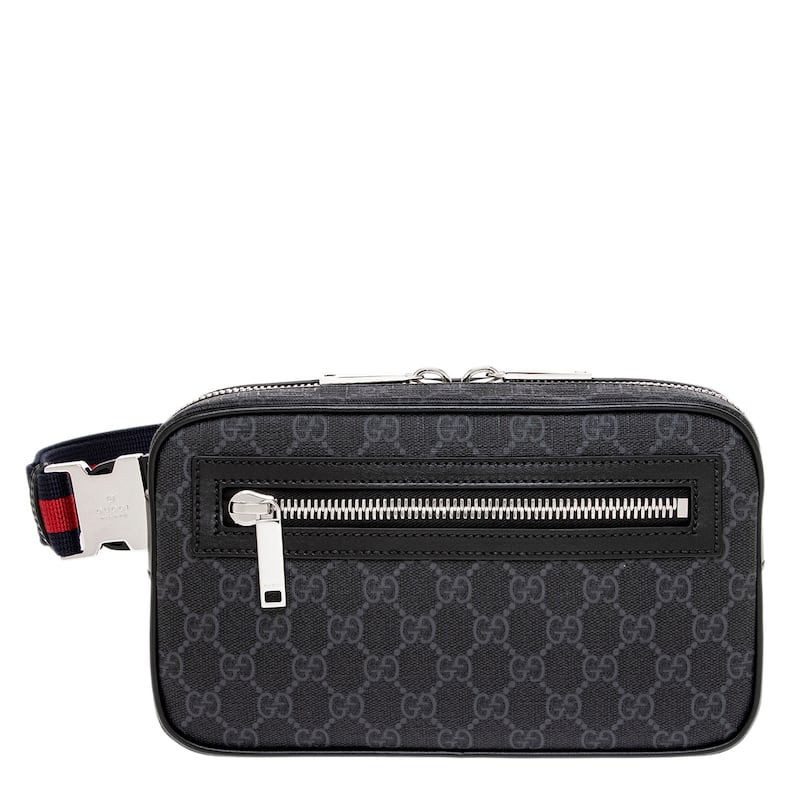 Gucci Men's GG Supreme Belt Bag - Black - Black