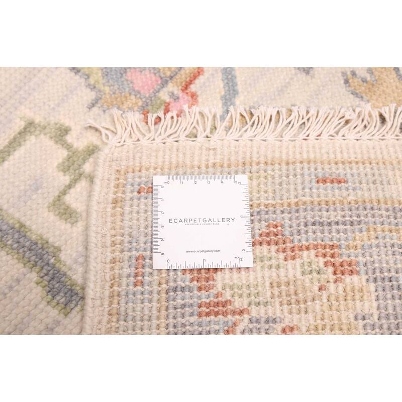 ECARPETGALLERY Hand-knotted Modern Oushak Light Grey Wool Rug - 3'7 x 5'6