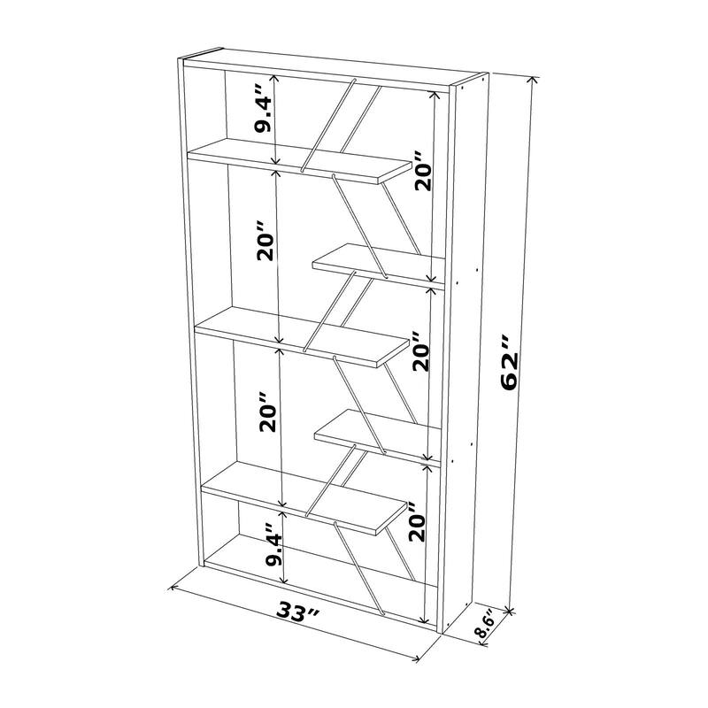 6 Open Shelves Standing Storage Shelf Display Shelving Units Tall