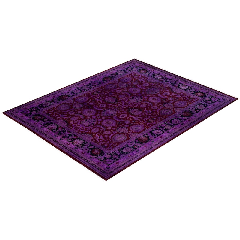 Overdyed One-of-a-Kind Hand-Knotted Area Rug - Purple - 8' 1" x 10' 3"