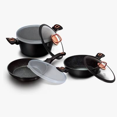 Berlinger Haus 7-Piece Cookware Set, Black Rose Collection