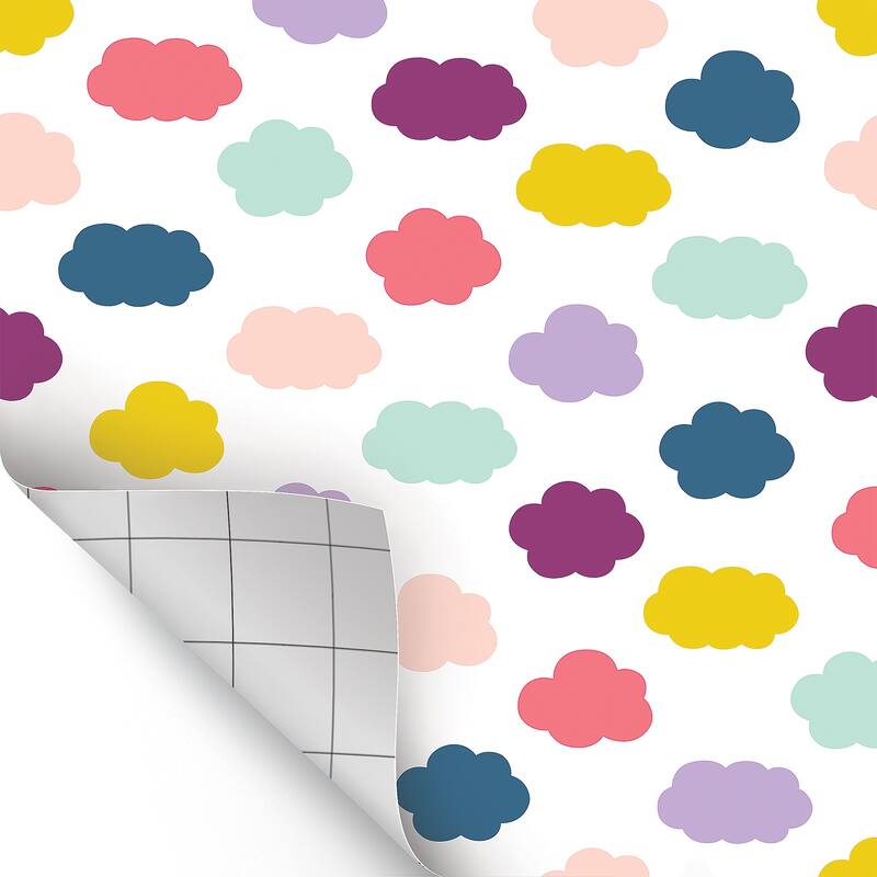 Teacher Created Resources Peel and Stick Decorative Paper Roll, 17-1/2" x 10 ft, Oh Happy Day Clouds