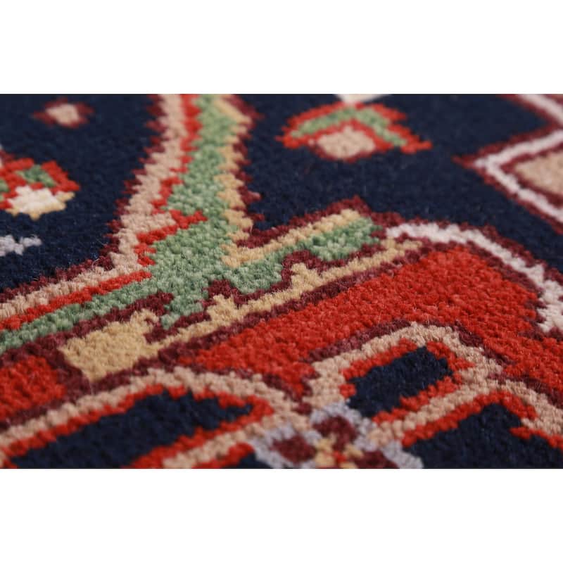 Hand Knotted Oriental 100% Wool Carpet Traditional Medallion Oranges & Rust Heriz (serapi) Area Rug - 9' 11'' X 8' 1''