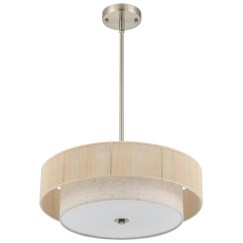 CO-Z 18 in 4-Light Dimmable Semi Flush Mount Fabric Ceiling Light Pendant - 18"