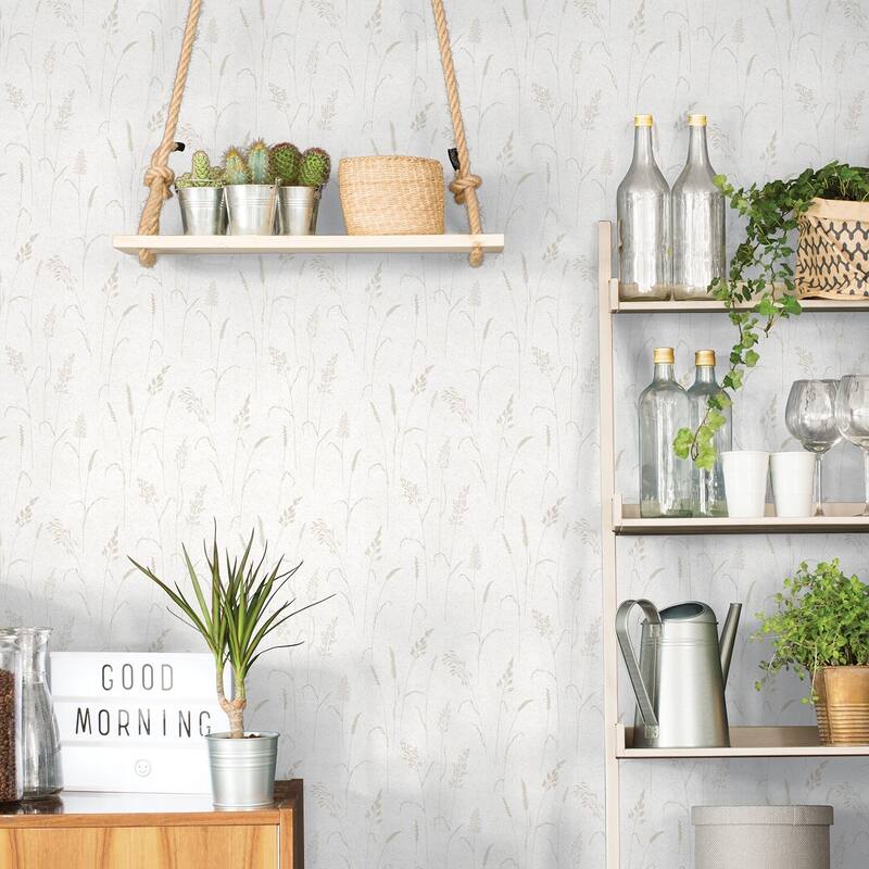 Galerie Wallcoverings Kitchen Recipes Floral Whisps Vinyl on Non-woven Matte Wallpaper Roll
