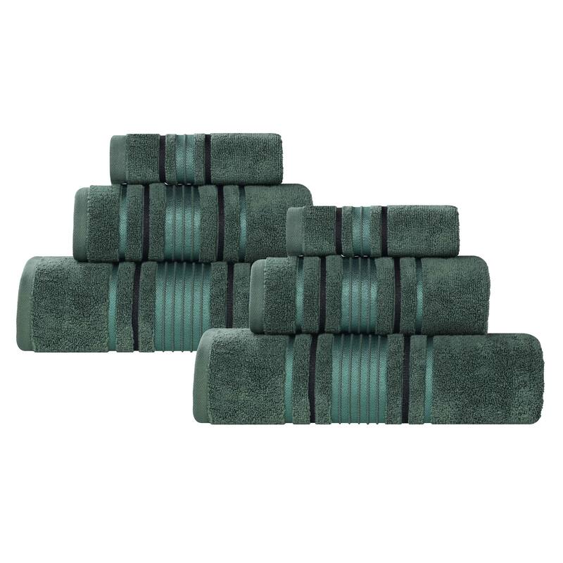 Superior Sadie Zero Twist Cotton 6 Piece Solid Towel Set