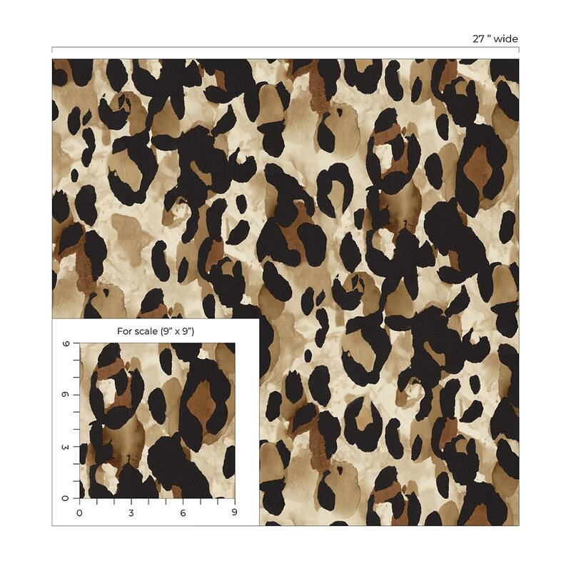 Harry & Grace Leopard Print Peel and Stick Wallpaper