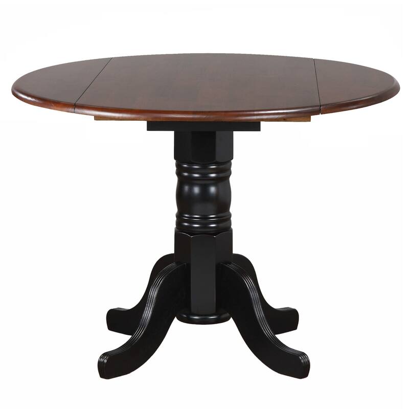 Round Extendable Dining Set - 42" Solid Wood Table & 2 Retro Chairs