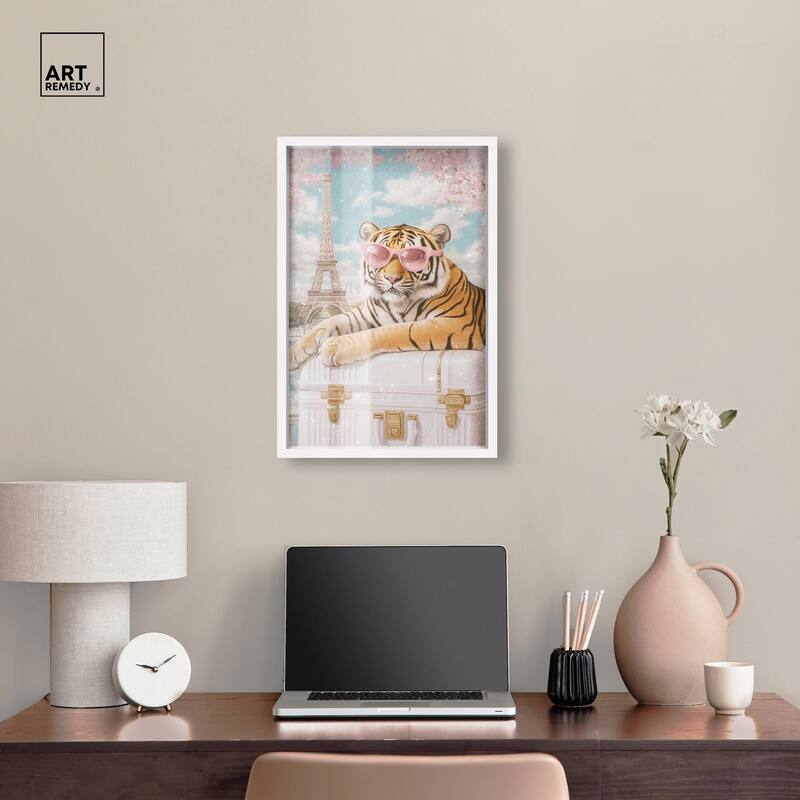 Tiger Luggage Paris Shadowbox by Art Remedy