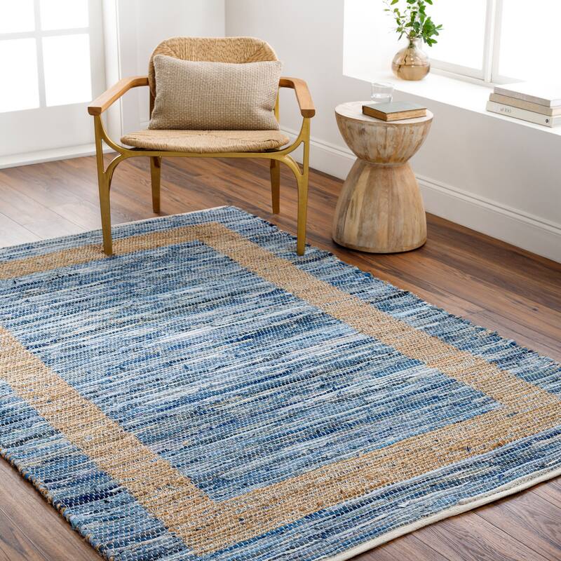 Livabliss Jean Modern & Contemporary Area Rug - Blue/Tan - 8' x 10'