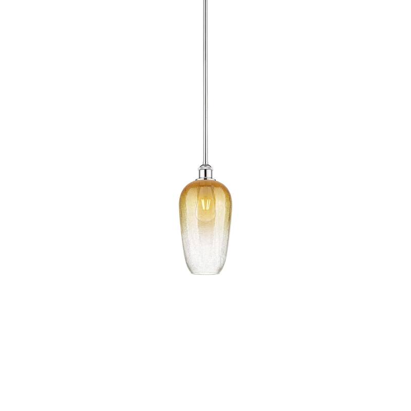 Innovations Lighting 616-1S-15-7 Brookhaven Flute Pendant Brookhaven - Polished Chrome / Amber