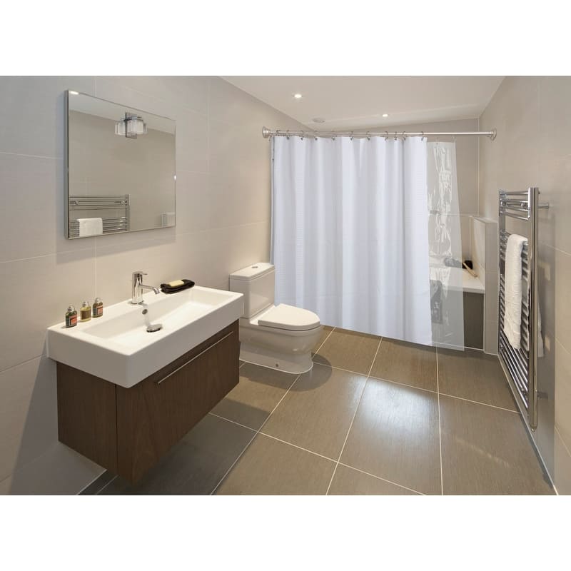 Utopia Alley 72-Inch Adjustable Rust-Proof Aluminum Double Shower Curtain Tension Rods, Includes Shower Liner and Shower Hooks