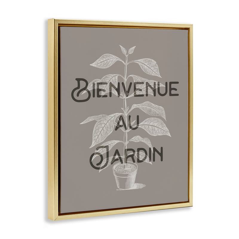 Stupell French Garden Plant Phrase Framed Floater Canvas Wall Art Design By Lil' Rue