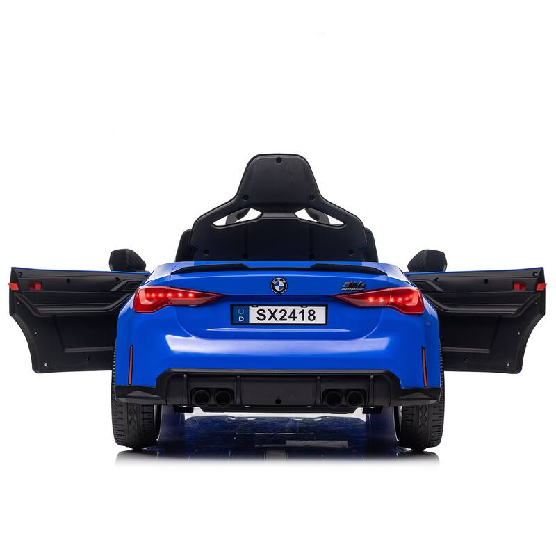 BMW M4 12v Kids ride on toy car 2.4G W/Parents Remote Control,Three speed adjustable,A handle with wheels and a pull