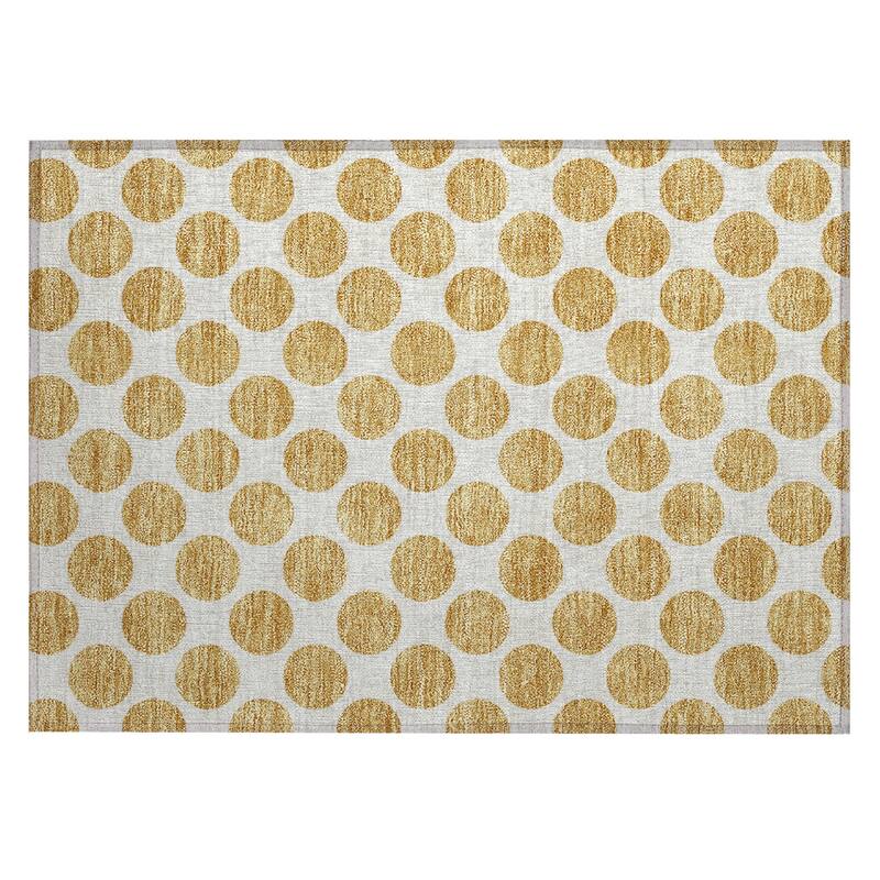 Machine Washable Indoor/ Outdoor Polka Dots Chantille Rug