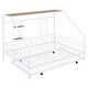 preview thumbnail 8 of 38, Metal Full Size House Bed with Trundle and Built-in Shelf