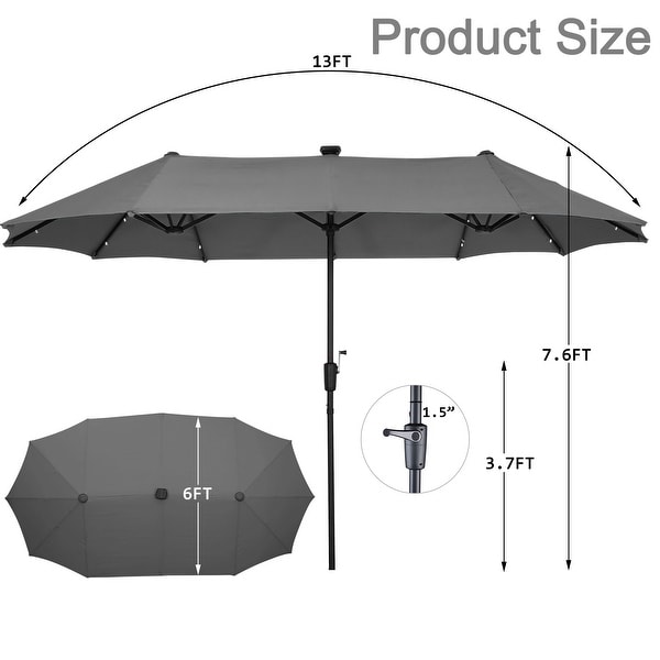 アマテラスループ Ainfox 13ft Double-sided Patio Umbrella Solar LED Lighted