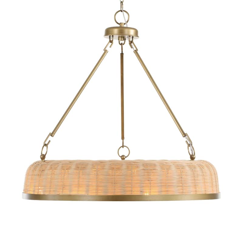Uttermost Ladakh 9 Light Round Wicker Pendant - 28"W x 28"D x 27"H
