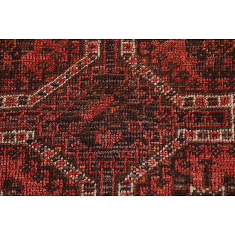 Tribal Orange Qashqai Persian Vintage Area Rug Handmade Wool Carpet - 2'7"x 4'2"