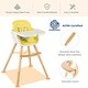 preview thumbnail 31 of 39, Babyjoy 3 in 1 Convertible Wooden High Chair Toddler Feeding Chair - 20.5" x 21.5" x 36"