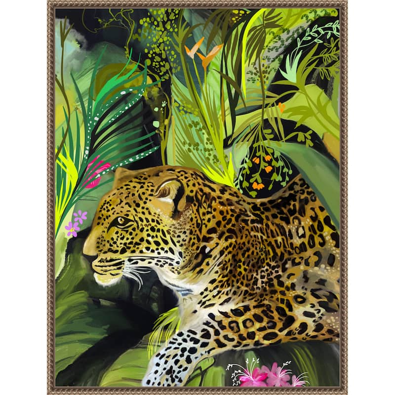 Leopard King by Josie George Framed Canvas Wall Art