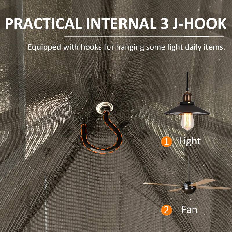 12' X 18' Hardtop Gazebo with Drainage System, Galvanized Steel Roof, Curtains, and Netting for Outdoor Living