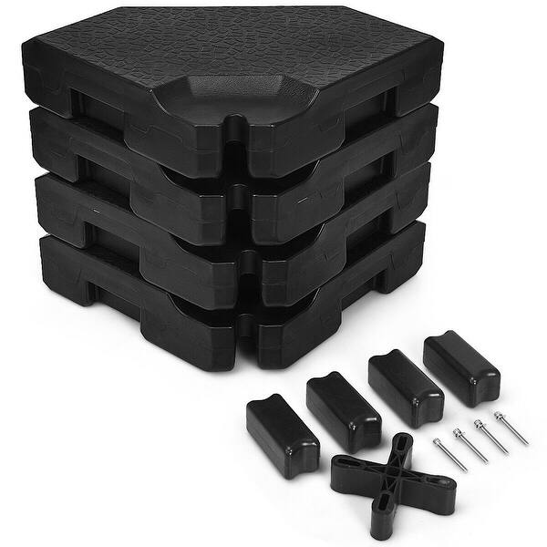Shop Black Friday Deals On Costway 4pcs Patio Cantilever Offset Umbrella Weights Base Plate Set On Sale Overstock 30618899